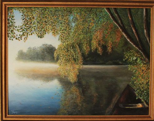 "Ruhe und Frieden am See" Acryl auf Leinwand