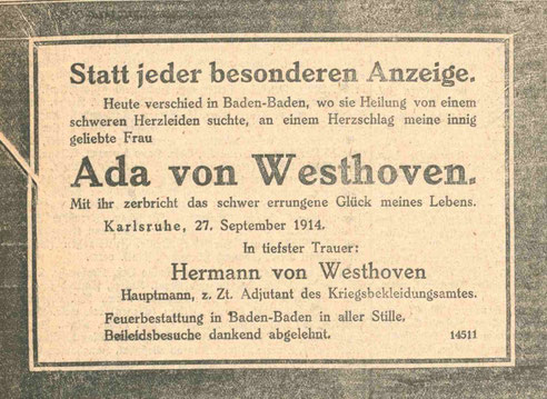 Parte 1914 Ada v. Westhoven geb. Robinson