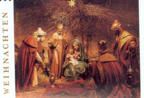 Abb.: Weihnachtsmarke der Deutschen Post 2010