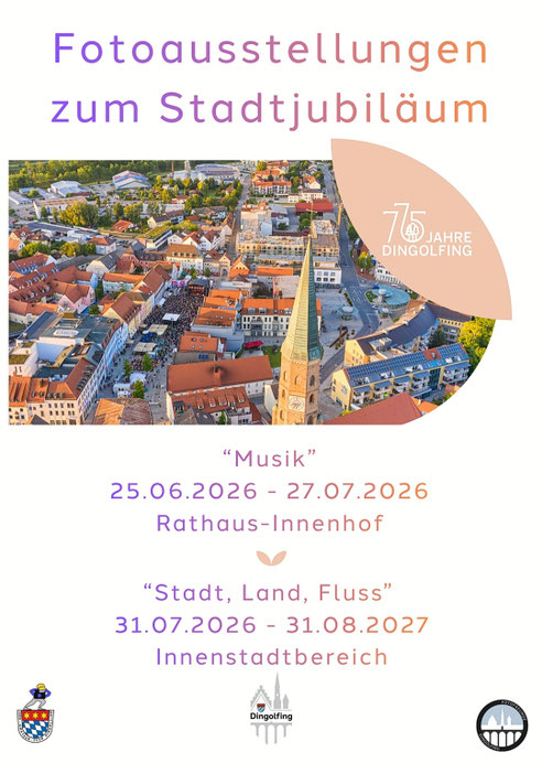 Plakat: Fotoausstellungen zum Stadtjubiläum 775 Jahre Dingolfing
