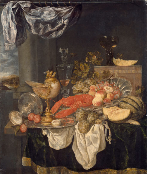  Großes Stilleben mit Hummer, Abraham Hendriksz van Beyeren, 1653