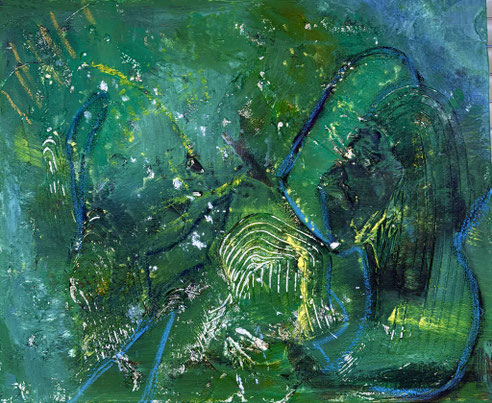 "Rheinaue III" , 60x50x4 , mixed media , BNR420