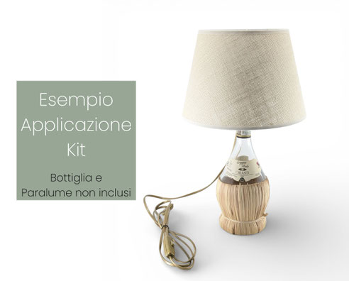 Una lampada bottiglia creata con il nostro kit portalampada e27 oro
