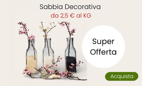Sabbia decorativa per oggetti in vetro