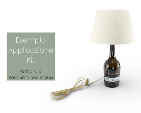 Una lampada bottiglia creata con il nostro kit portalampada e14 nero