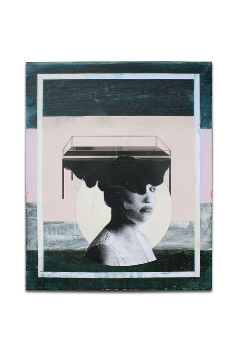 Morgenröte, 2022, Collage, Öl auf Leinwand, 60 x 50 cm