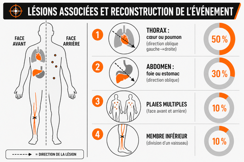 Synthèse la répartition des lésions selon l’étude médico-légale