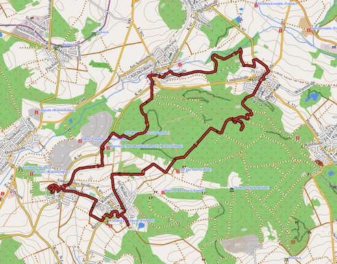 GPXTrack 16 km Rundwanderung Georoute "Watzenhahner Riesen"