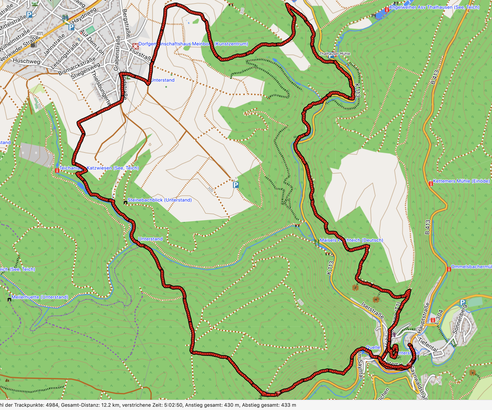 GPXTrack "Ruinen, Ritter und Rundwanderung auf der Wäller-Tour Iserbachschleife" Tour