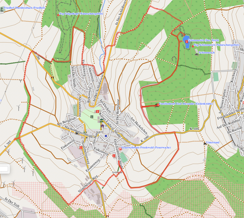 GPXTrack "11 km Schloßrunde um Friedewald"