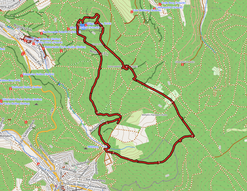 GPXTrack "12 km Hohenseelbachskopf und Silbersee"