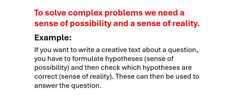 complex problem solving - sense of possibility - sense of reality - www.learn-study-work.org