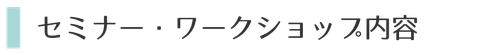 セミナー・ワークショップ内容