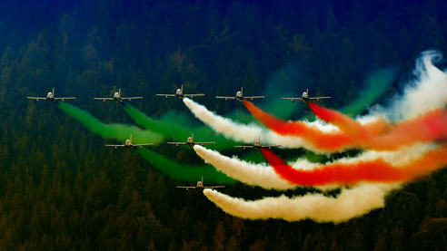 Urkunde mit dem Titel "Frecce Tricolori"