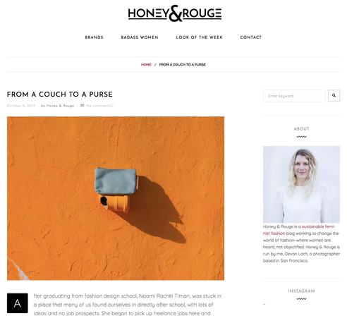 From a couch to a purse by Honey & Rouge