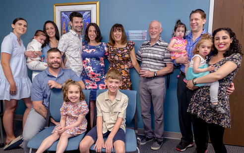 When “The Leah and Dr. Gary Smith Family Counseling Center Waiting Room” at Jewish Family Service was officially named on Wednesday, July 3, the entire family was there to enjoy the ceremony honoring their recent ‘Building a Living Legacy’ endowment.