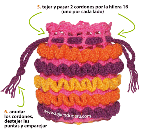 Cómo tejer un bolso en wiggle (wiggly o squiggle) crochet