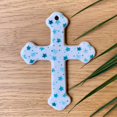 Croix murale semis d'étoiles Vert Céladon