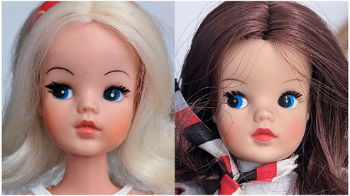 Left Lovely Lively Sindy, right Martinair Sindy