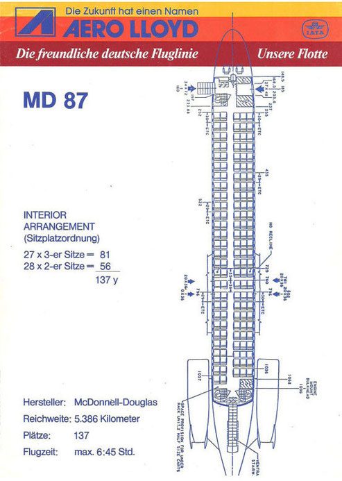137 Passagieren bot jede MD-87 Platz/Courtesy: Aero Lloyd