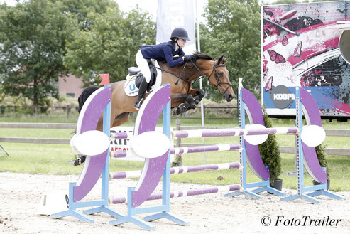 After her 2nd place in the Grand Prix, Abbie Sweetnam won the Small Tour ponies with Perseus Spartacus. Photo FotoTrailer