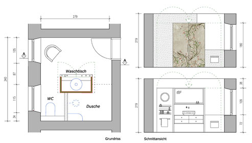 Badezimmerausbau, Atelier für Architektur und Design, Brigitte Gattringer