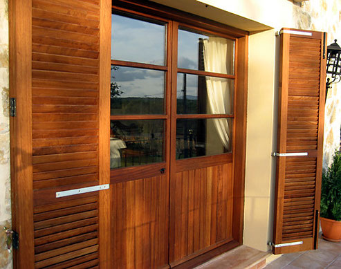 typical island shutters for balcony and terrace doors