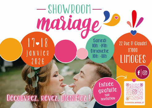Showroom Mariage à Limoges - 17 et 18 Janvier 2026