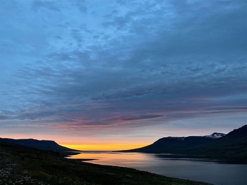 Helga Brummer Setz-dich Filzkissen Sonnenuntergang auf Island