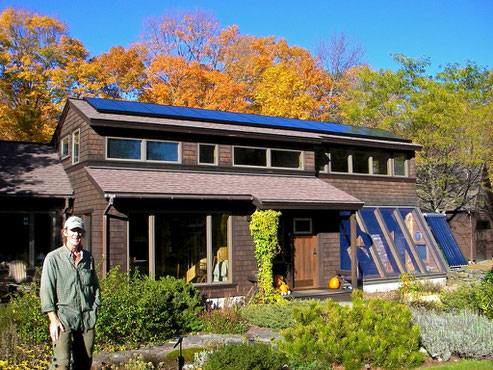 The passive solar home at Distant Hill Gardens.