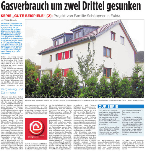 Gute Beispiele energetische Sanierung Fuldaer Zeitung