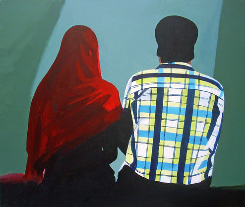 Backside (Pooja and Raj) | 120 x 100 x 2 cm | 2014