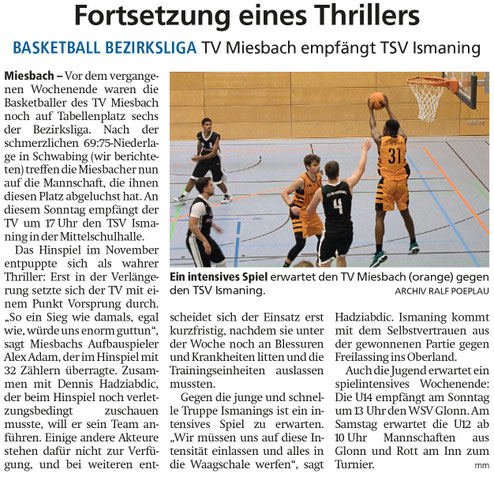 Artikel im Miesbacher Merkur am 22. Februar 2025 - Zum Vergrößern klicken