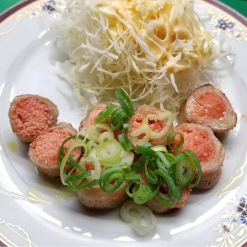 屋台：なかちゃん、料理：豚ばらめんたい