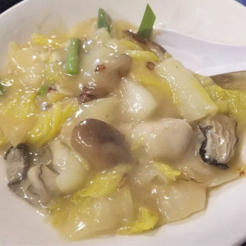 屋台：鬼多郎天神店、料理：カキと白菜のとろとろ中華