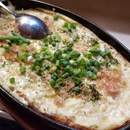 屋台：みっちゃん　(新鮮具味)、料理：山芋鉄板