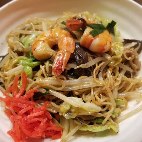 屋台：てっちゃん、料理：海鮮焼ラーメン