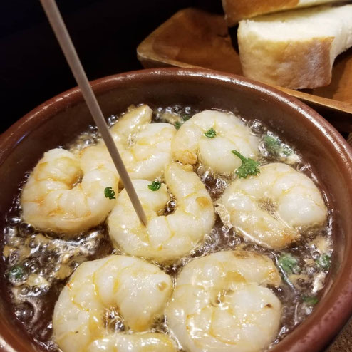 屋台：Bajon_ばほん、料理：エビのアヒージョ