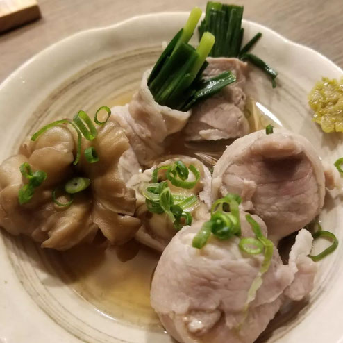 屋台：あごだし亭きさいち、料理：博多豚バラ巻おでん