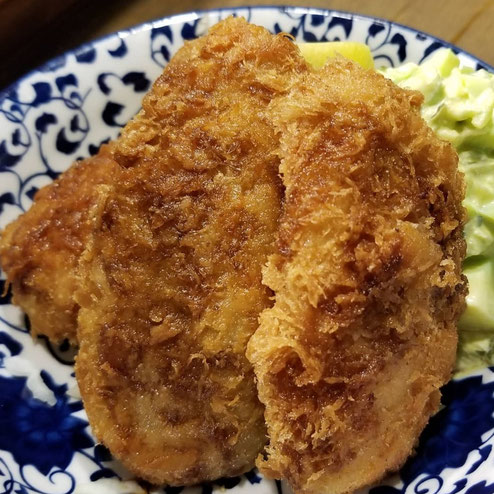 屋台：あごだし亭きさいち、料理：アジフライ ～自家製タルタル ～ 3枚