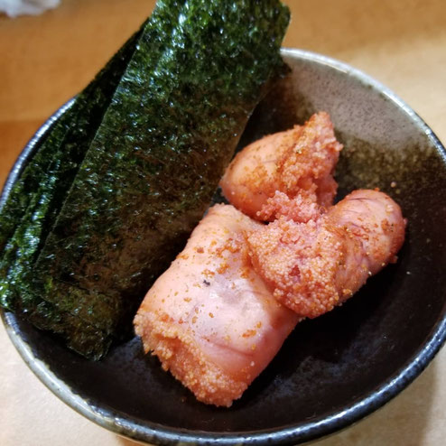 屋台：姫ちゃん、料理：炙り明太子