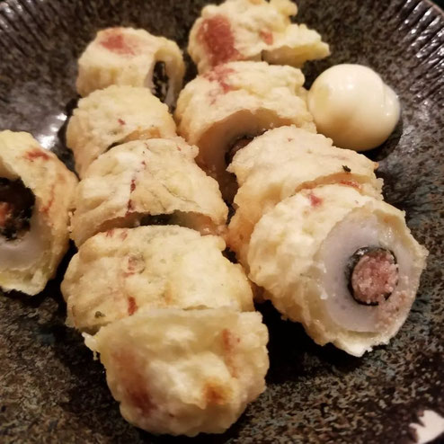 屋台：対洲軒、料理：ちくわ明太上げ