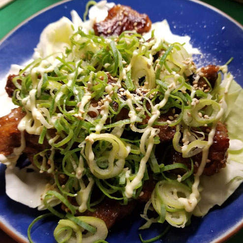 屋台：なかちゃん、料理：牛肉のステーキ(or タレ焼きみたいな料理だと思います)