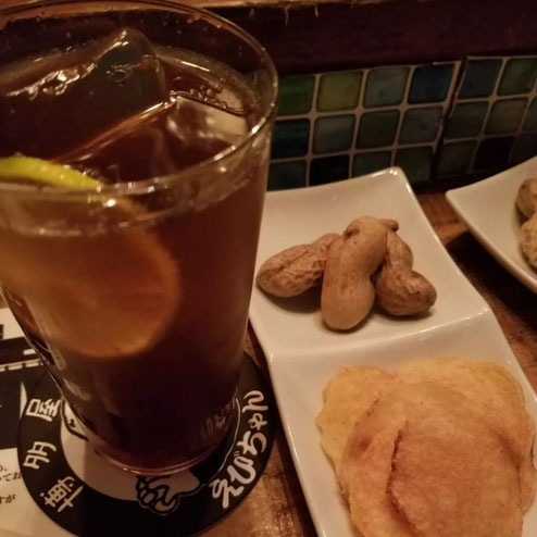 屋台：えびちゃん、料理：塩茹で落花生
