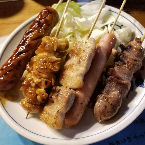 屋台：KENZO、料理：おすすめ5本盛