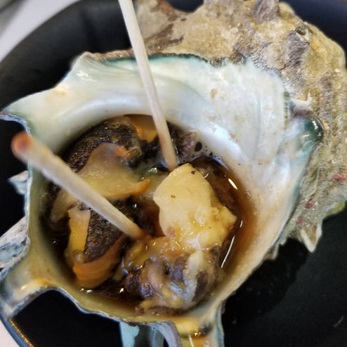 屋台：ひょうたん、料理：さざえのつぼ焼き
