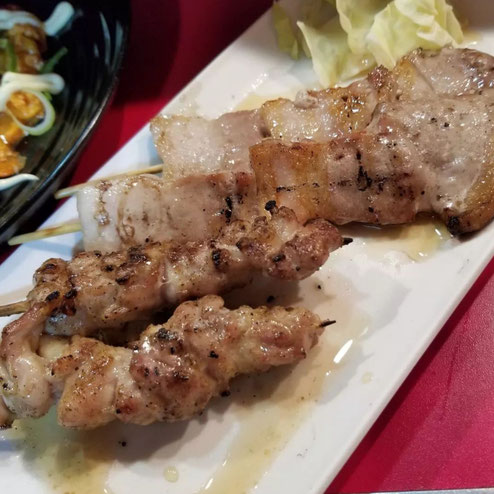屋台：さつまや、料理：焼き鳥