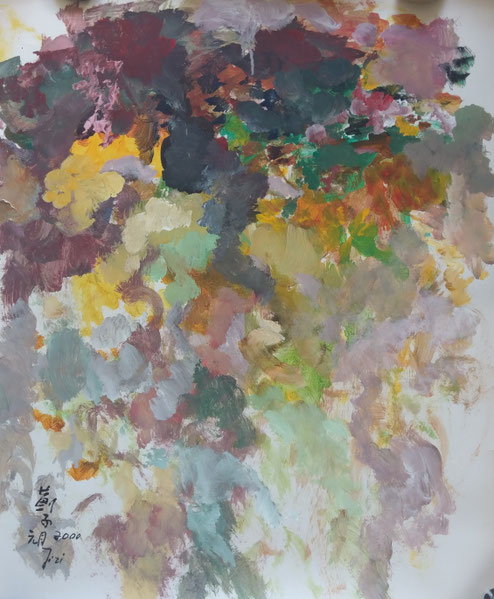 From the new world series N°4 by Ji Xu (1963-2014) 78x107cm acrylic on cardboard  /  price 3.350,00€