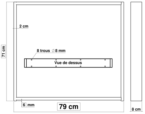 pied de table à manger en métal  71 cm x 79 cm