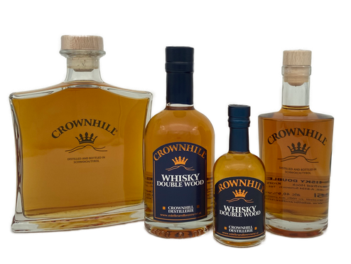 Whisky Single Malt Double Wood  Crownhill Destillerie Brennerei karaffe